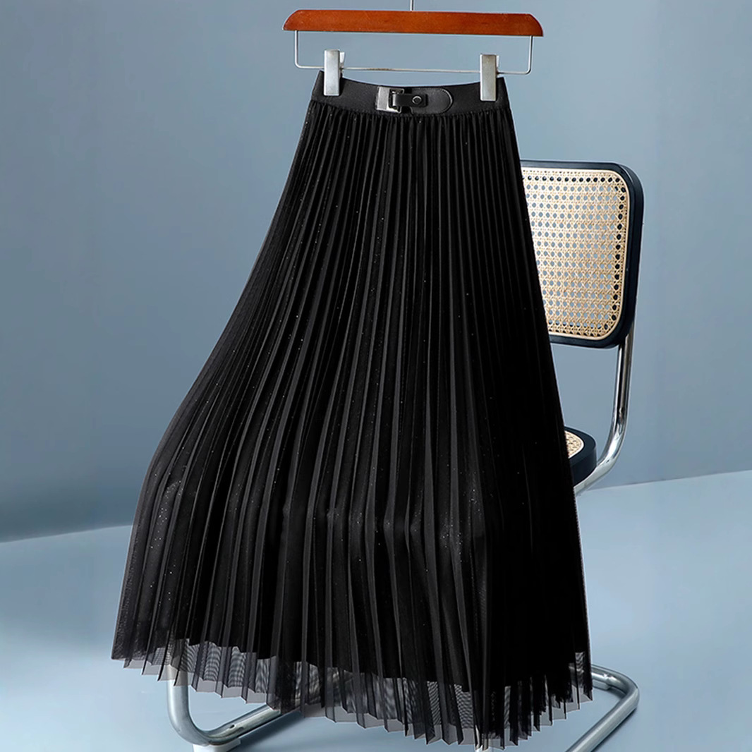 Classic all-match drape high waist slim skirt 17 01