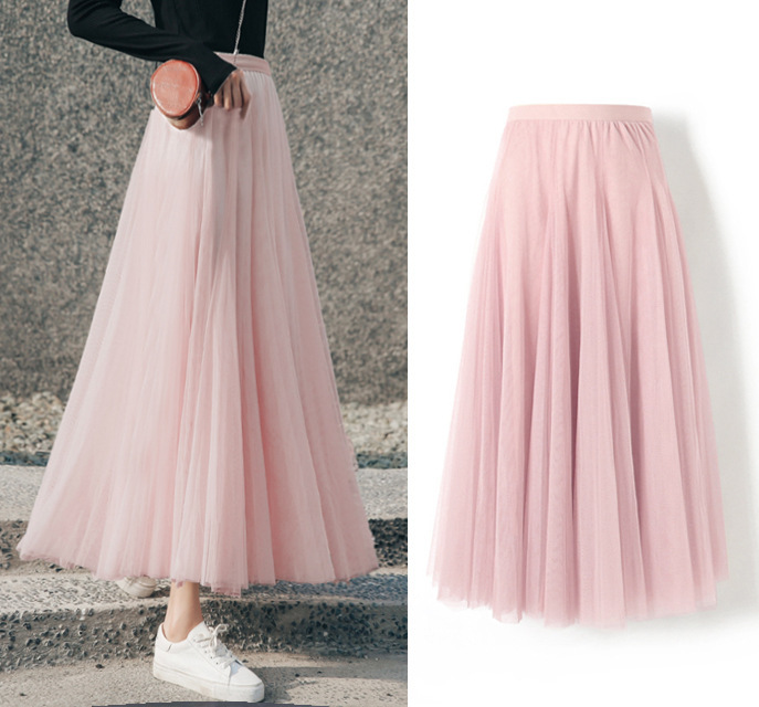 Pleated skirt mesh skirt women's fairy gauze skirt 19
