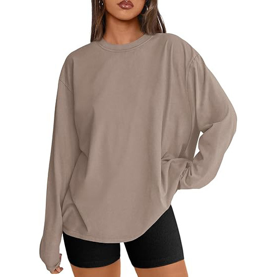Round neck long sleeve casual milk silk top 35