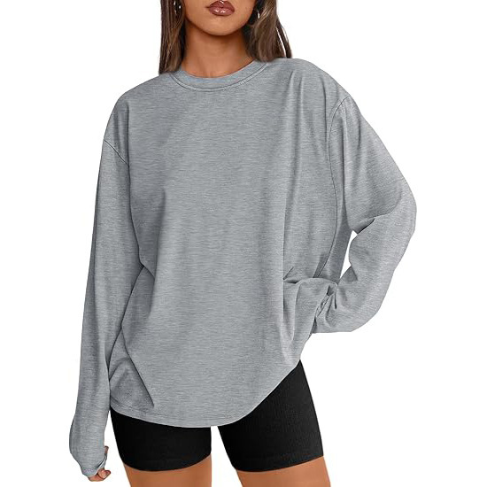 Round neck long sleeve casual milk silk top 35