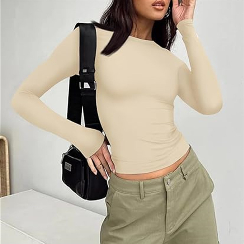 Solid color versatile pullover short T-shirt 52 02
