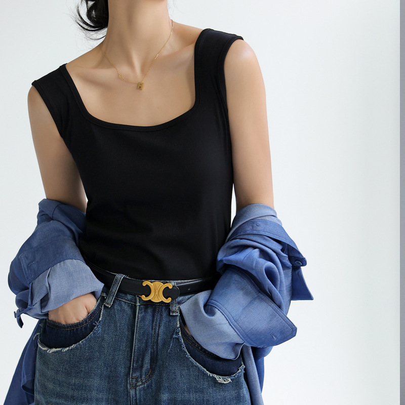 Women's sleeveless square neck vest 5